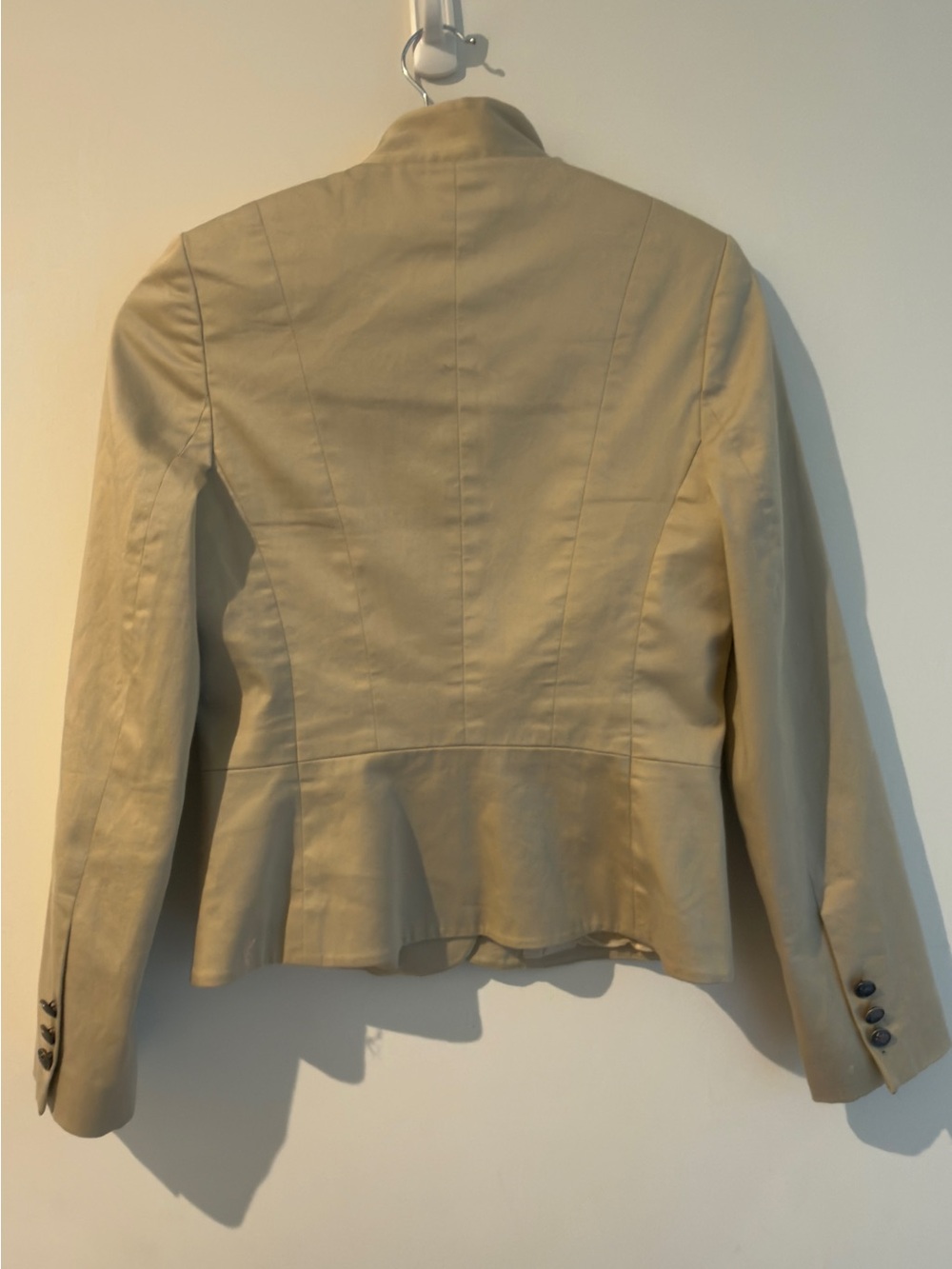 Women's Cotton Utility Jacket with Stand Collar - Khaki - Picture 3 of 6